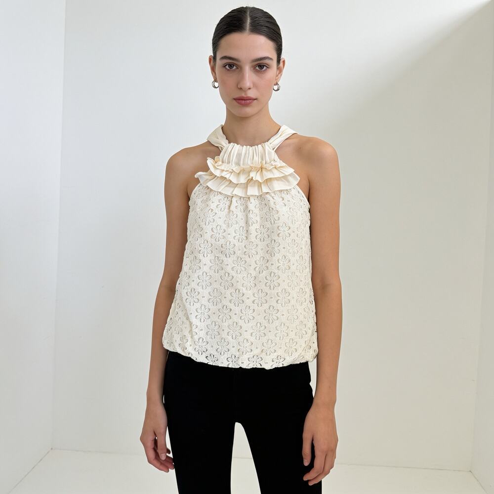 Ella Moss Silk Cotton Blend Sleeveless Blouse Tank Top Small
